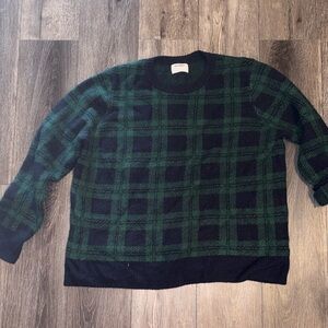 Old Navy Blackwatch Plaid Women's Crewneck Sweater